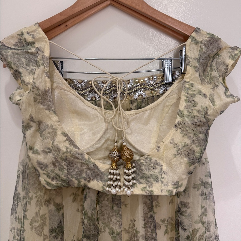 Ethnic Indian Wear Olive and Beige Maxi Dress by HolicChic by Megha - Picture 4 of 6